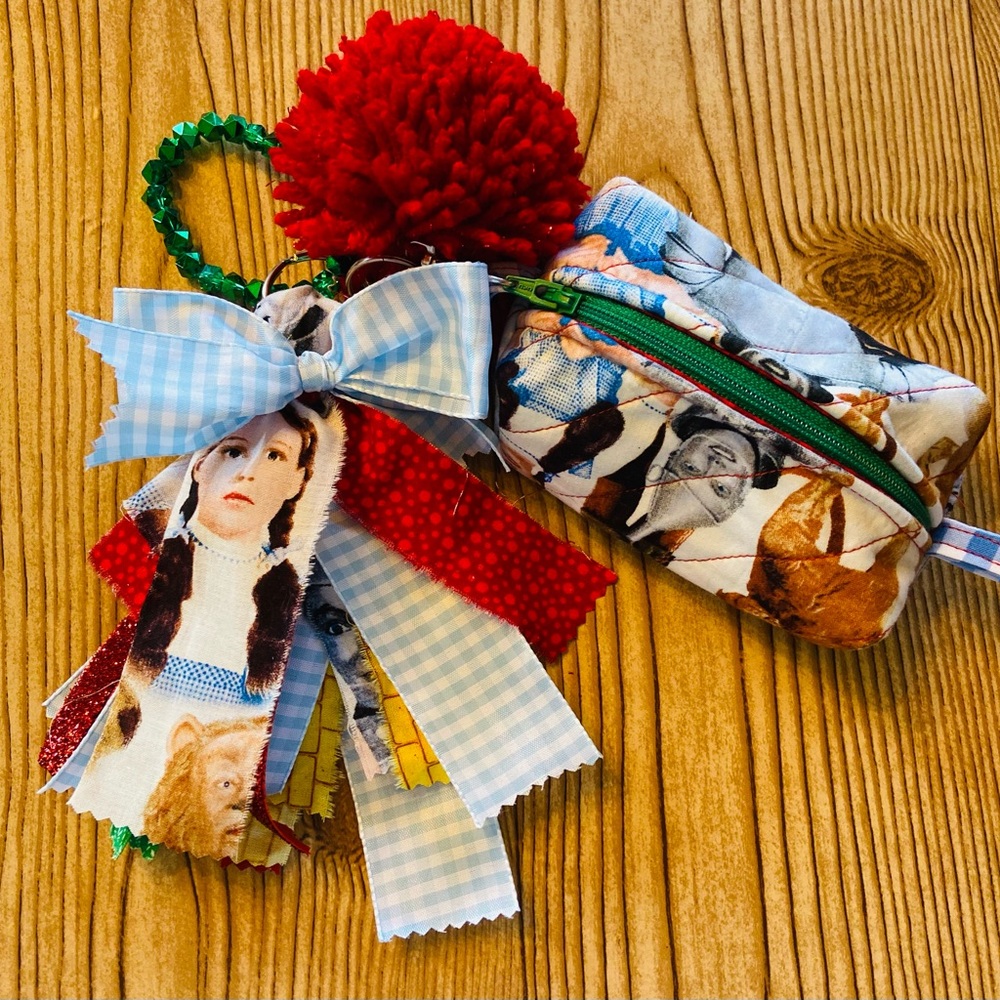Handmade Wizard of Oz Zippered Pouch with Matching Keychain –
